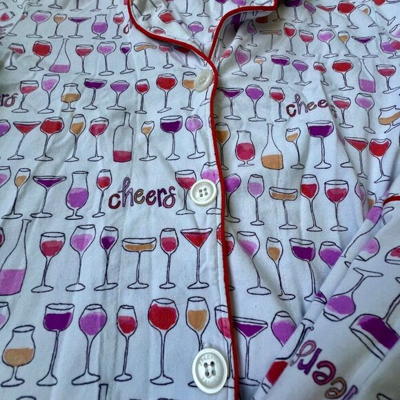 Bed Head Pajama Set Cheers Wine Girls Slumber Party Cotton Pockets Colorful - Picture 6 of 7